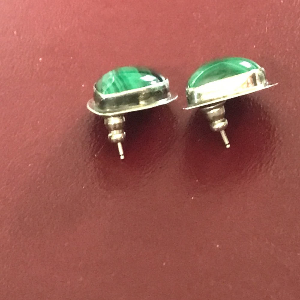 Malachite Earrings - Picture 2 of 4